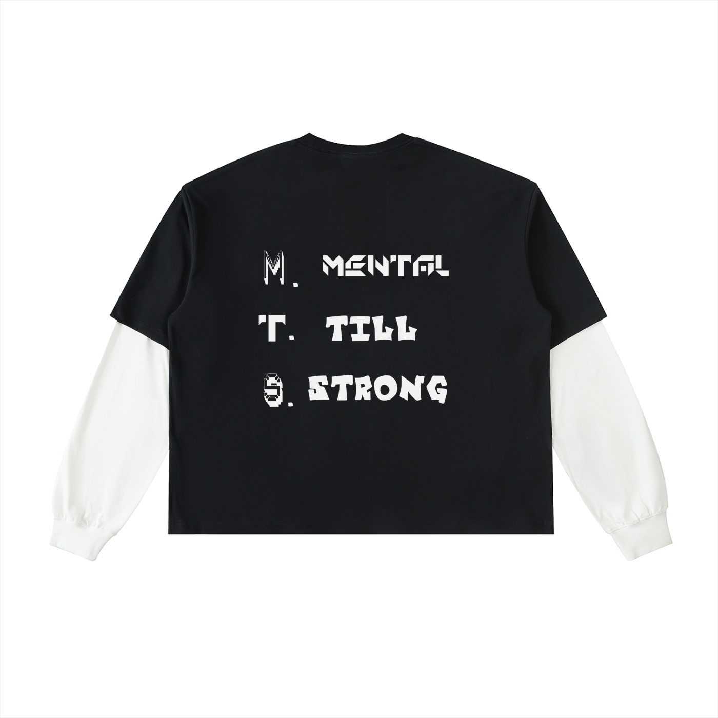 Layered Contrast Sleeve Cotton T-Shirt
